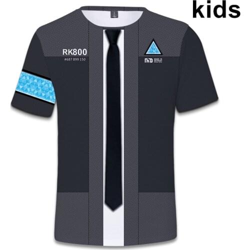 2 to 14 years kids t shirt Game Detroit Become Human 3d printed t-shirt boys girls Connor RK800 tshirt top children clothes