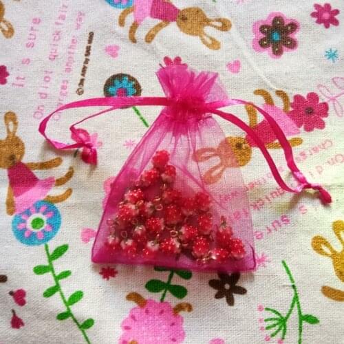 Hot 100 Pcs/lot Rose Red Organza Bags 7x9 9x12 10x15 13x18 15x20 cm Wedding Gift Packaging Drawstring Bags&Jewelry Pouches 2019