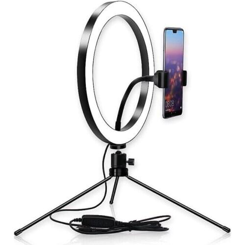 10" LED Ring Light Kit W/Desk Stand Dimmable Beauty Makeup Phone Camera Studio Selfie Vedio Lamp Live Stream fill Lighting 26CM