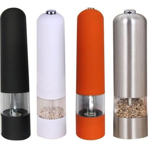 Grinder Stainless Steel Black Pepper Spice Blender Kitchen Tool Cooking Food Accessories Base Light Design Acrylic Transparent