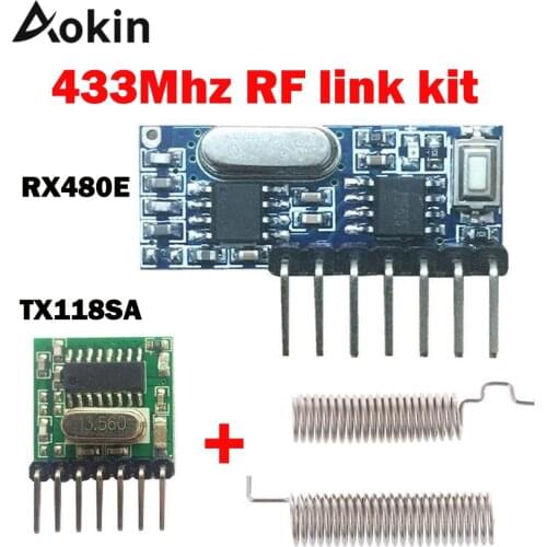 RF module 433 Mhz Wireless Receiver Module RX480E Transmitter Receiver Learning Code 1527 4Ch Antenna For Arduino uno DIY kit