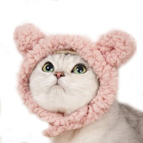 Cat kitten Cosplay Clothes for Bear Winter Warm Soft Fleece Costumes Puppy Small Dogs Halloween Clothes Cats Hat Plush Headgear