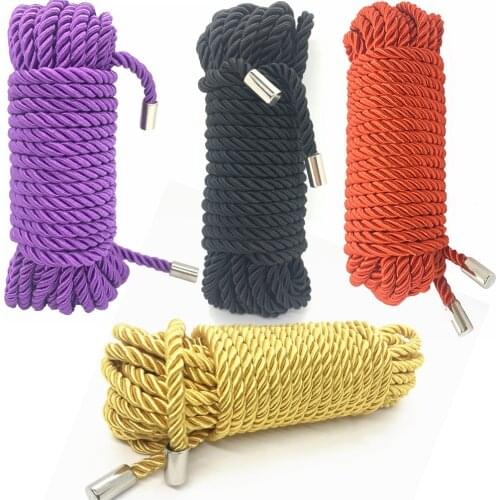 Slave Body Strap Harness Bdsm Sex Toys of Fetish Silk Handcuff Bondage Rope for Cosplay Binding Ankle Chain Cord Guide Role Play