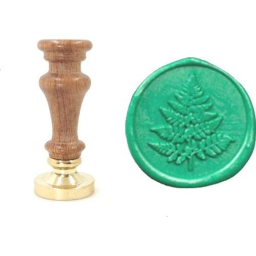 Natural Plant Leaf Wax Stamp Exquisite Paint MINI WOOD handle,Ancient Seal Retro Stamp,Personalized Stamp Wax Seal High Quality