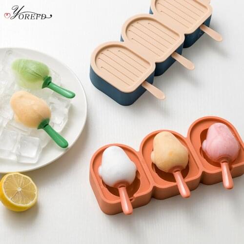 OYOREFD Cute Ice Lolly Mould Food Grade Silicone Popsicle Mold Popsicle Maker Kitchen DIY Ice Cream Tubs Ice Cream Maker