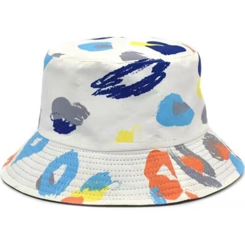 Adult Bucket Hat Fisherman Hat Harajuku Reversible Fishing Hat Colourful Graffiti Bob Caps Hip Hop Creative Gorros New Unisex