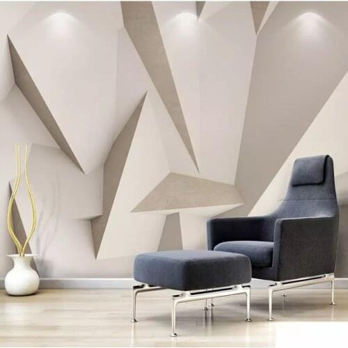Custom 3D Wallpaper Nordic Simple Abstract Geometry Embossed Simple Wall Cloth For Living Room TV Background Home Decor 3D Mural