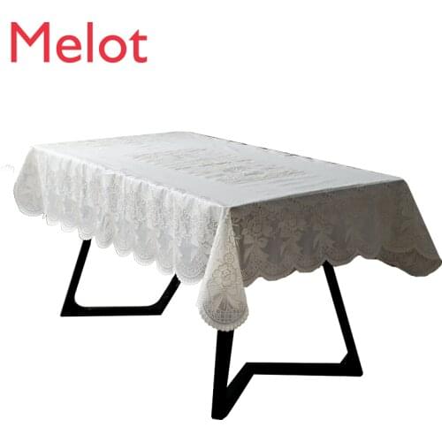 Rose Table Cloth Waterproof Oil-Resistant Placemat Lace Tablecloth Rectangular Coffee Table Cover Towel