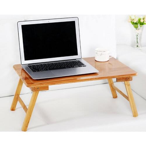 Bamboo Folding Laptop Foldable Legs Lap Desk / Bed Tray Fit for 17 in Laptop