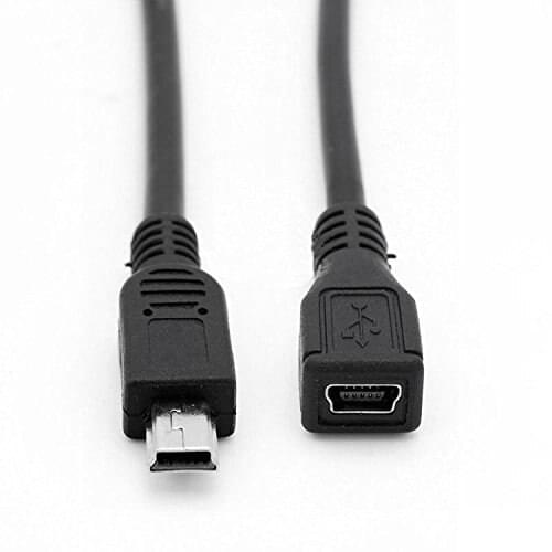 Mini USB 2.0 Type B Male To Female Extension Charging Data Cable Charger Lead