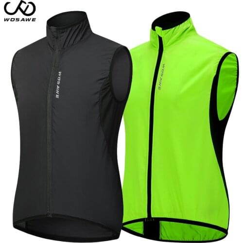 WOSAWE Cycling Sleeveless Wind Vest Rainproof Keep Dry Outdoor Sports Downhill MTB Bicycle Bike Cycling Rain Jacket Sleeveless