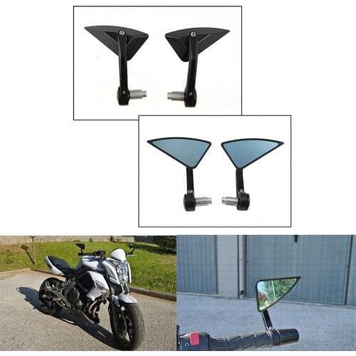 For SUZUKI V-strom 650 1000 KANATA 1100 600 650 750 GSX1100F Motorcycle Cafe Racer Side Handle Bar End Mirror Blue Glass Mirrors