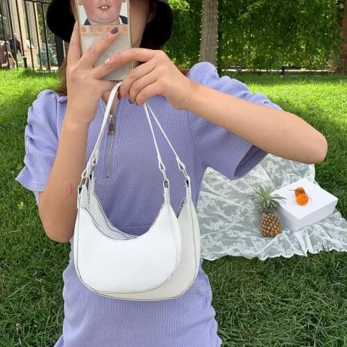 Fashion Women Hobos Armpit Shoulder Bag PU Leather Chain Ladies Underarm Handbags Daily Use Female Small Tote Clutch Purse