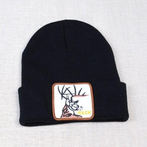 Deer Head Animal Winter Knitted Ski Skullcap Adult Casual Hip Hop Hat Women Men Slouchy Beanie Cap Unisex Warm Elastic Hats