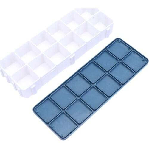 1Pcs 12 Grids Soft-cover Palette Box Gouache Palette Paint Tray Plastic DIY Painting Palette Tool