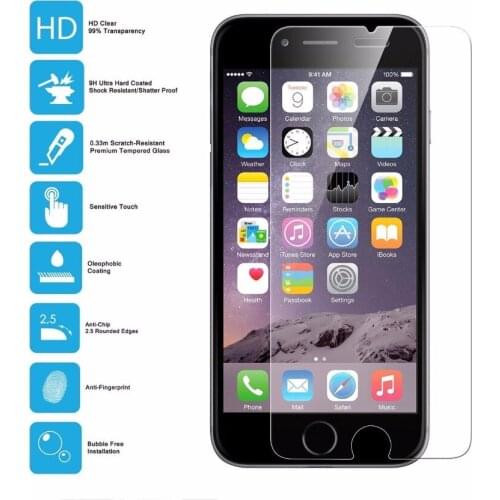 10PCS/LOT Premium Tempered Glass Screen Protector for iPhon 5/5C/5S/SE/6/6 Plus/6S/6S Plus/7/7 Plus/8/8 Plus/X Protective Film