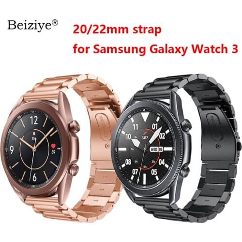 Metal Wrist Strap For Samsung Galaxy Watch 3 45mm 41mm Band Bracelet Watchband for Samsung Galaxy Watch3 Stainless Steel Strap