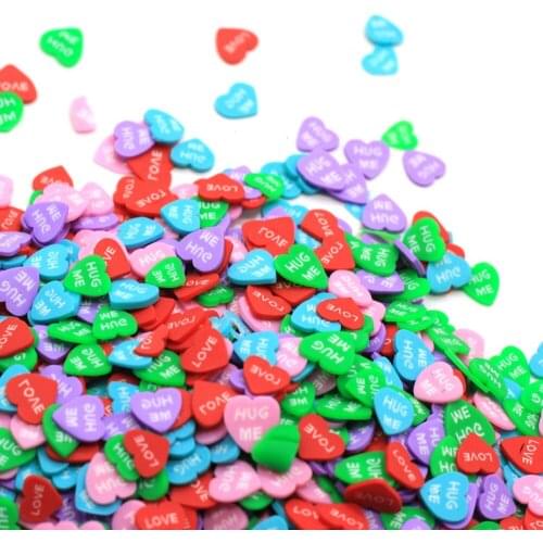 200/50g Polymer Hot Soft Clay Sprinkles Lovely Letters Heart Slice For Crafts DIY Making Nail Slices Scrapbooking For Phone