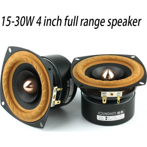 15-30W 4Inch Speaker 4ohm~8ohm Full Range Speaker Fever Tweeter Midrange Woofer Audio Amplifier Speaker Bass One PCS