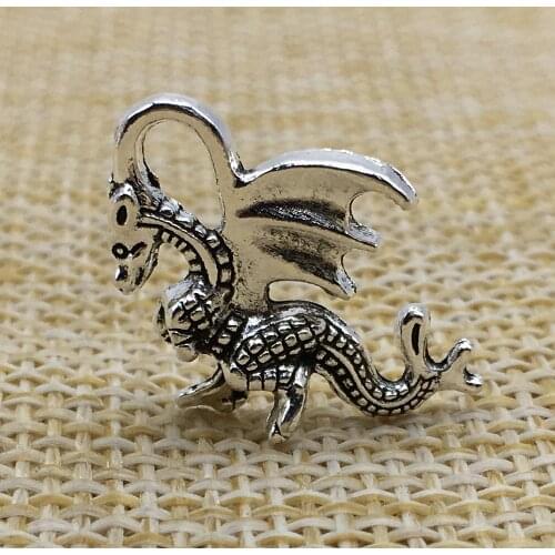 50Pcs Fly Dragon Charms Antique Silver Color DIY Jewelry Making Handmade Crafts