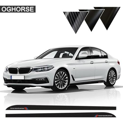 5D Carbon Fibre M Performance Car Door Side Stripe Skirt Sill Sticker Decal For BMW 5 Series G30 G31 2017-present Car Styling