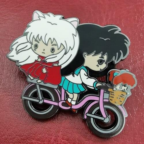 Cartoon Inuyasha Boyfriend Girlfriend Brooch Pins Enamel Metal Badges Lapel Pin Brooches Jackets Fashion Jewelry Accessories