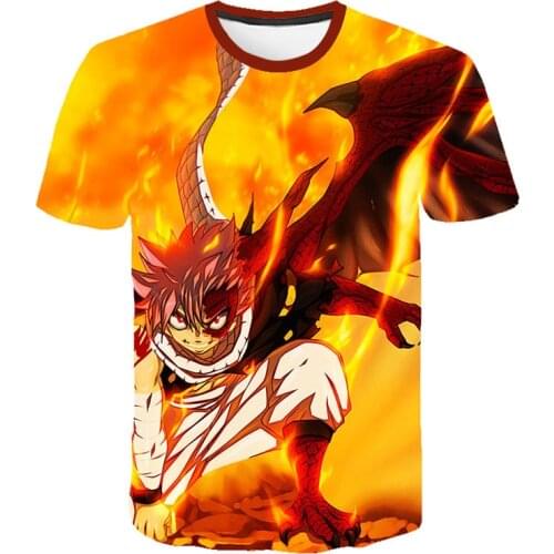 Hot Anime Fairy Tail Short Sleeve T-shirt 3D Print T-shirts Men Women Summer Fashion Tops Shirts Cool Casual T-shirt