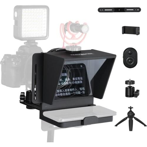Phone and DSLR Recording Mini Teleprompter Portable Inscriber Mobile Teleprompter Artifact Video With Remote Control Tripod