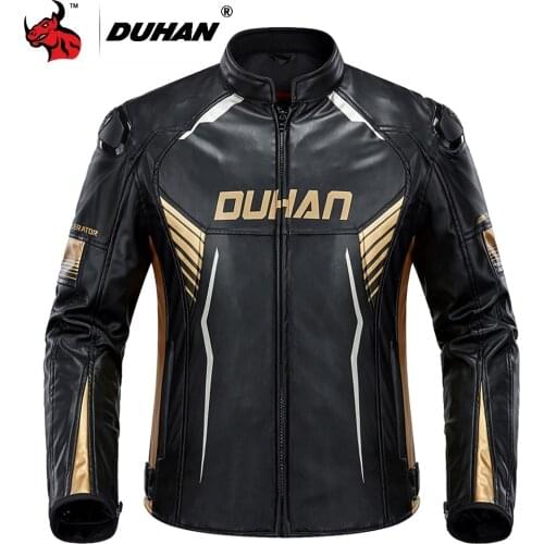 DUHAN Motorcycle Jacket Man Motocross Jacket Retro Chaqueta Moto Wearable Moto Protection Racing Riding Jacket Protective Gear
