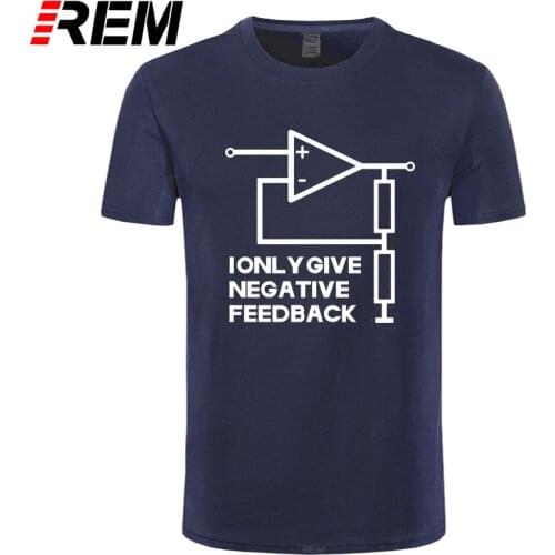 REM Funny I Give Negative Feedback Engineer T Shirt Men Short Sleeve Cotton T-shirts Mans Camisetas Gift