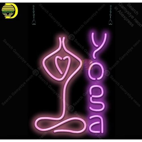 Neon Sign for Yoga Girl neon Light Sign Business Health Store Display glass Tube Handcrafted signs Arcade Art Neon Lamp for Room