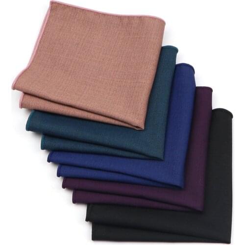 Solid Color Polyester Bamboo Fiber Handkerchiefs For Men Classic Casual Suits Pocket Square Mens Black Khaki Blue Towels Gift