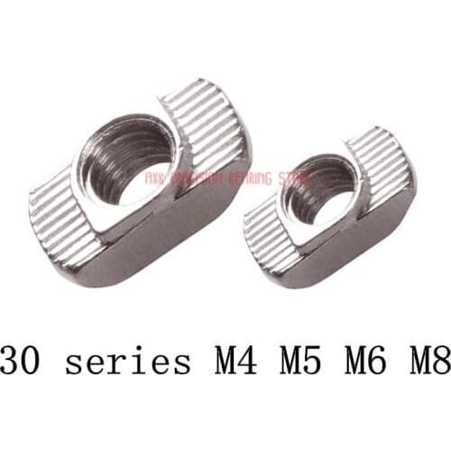 2019 New Sale Stainless Steel Rod 20pcs 30 Series Aluminum Profile M4 M5 M6 M8 T Nut Hammer Head Fasten Connector Nickel Plated