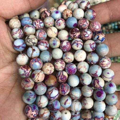 Wholesale Multi Purple Imperial Jaspe r bead,6mm 8mm 10mm Round Gem Stone Loose Beads For Jewelry Making,1of 15" strand