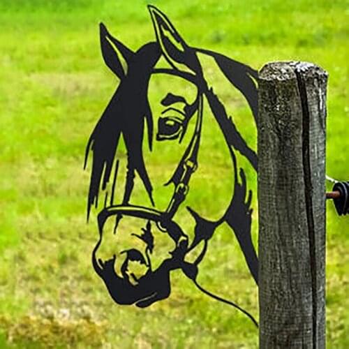 Peeping Horse Metal Art Wall Decor Farm Fence Art Hanging Wall Decor Horse Garden Decor Outdoor Indoor Hanging Ornaments