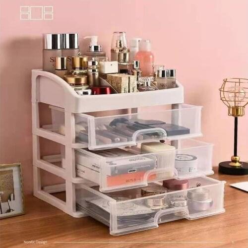 Plastic Makeup Bathroom Storage Box Cosmetic Organizer Desktop Make Up Jewelry Storage Case Sundries Table Container Organizer