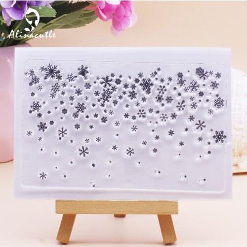 Alinacutle Clear Stamp Snow Fall Background Scrapbooking Handmade Card Paper Craft Rubber Transparent Silicon Stamp