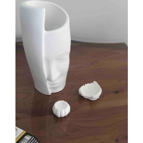Single Face Vase Big size Raw White Color, Verniksiz