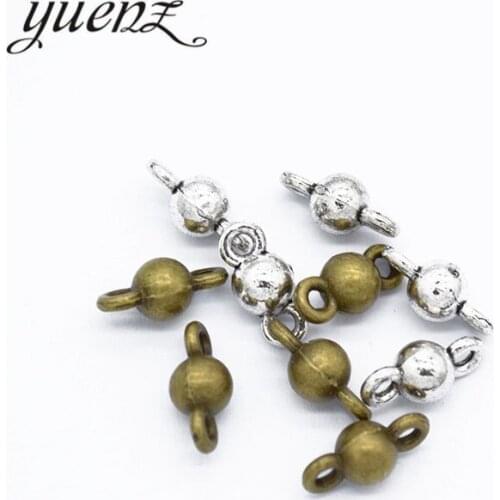 YuenZ 30pcs Antique silver Metal Bracelet Necklace Ball shape Connector End Cap For DIY Jewelry Making Accessory 11*5mm B168