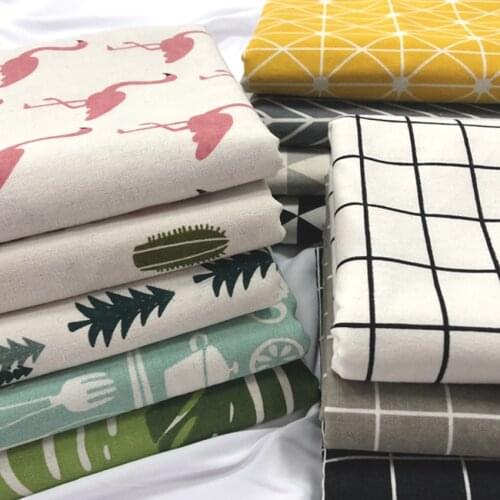 1M*1.5M Tower Patchwork Printed Cotton Linen Fabric For DIY Quilting & Sewing Placemat,Bags Material