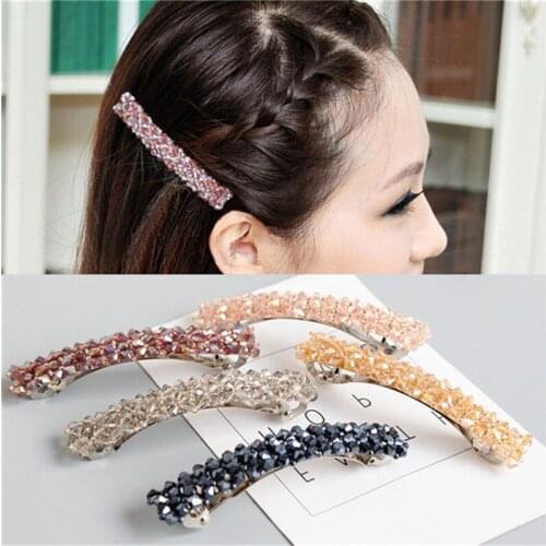 1PC New Korean Elegant Hairpins Hairgrips Crystal Rhinestone Barrettes Hair Clips For Women Girls Hair Accessories
