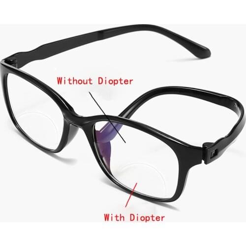 2021 TR90 Double light Reading Glasses Men Anti Blue Rays Presbyopia Eyeglasses Bifocal Hyperopia Eyewear Diopters +1.0 To +4.0