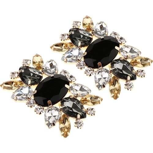 2x Full Rhinestones Crystal Shoe Clips Wedding Shoe Buckle Shoes Decoration