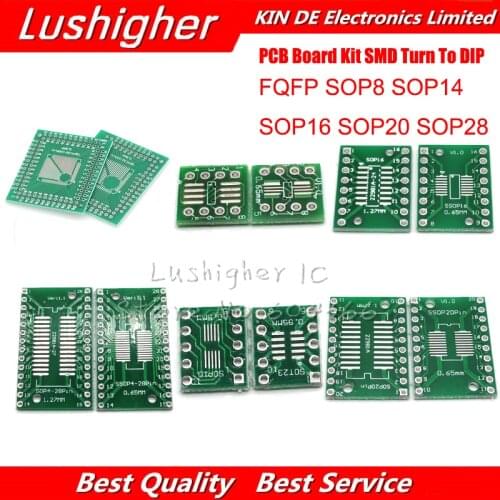 30PCS Diy PCB Board Kit SMD Turn To DIP Adapter Converter Plate FQFP SOP8 SOP14 SOP16 SOP20 SOP28 QFP SOP 8 14 16 20 28