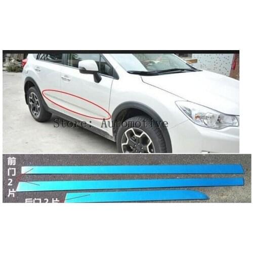 4PCS stainless steel Chrome Side Door Body Molding Strip Stripe Cover For Subaru XV 2012 2013 2014 2015 2016
