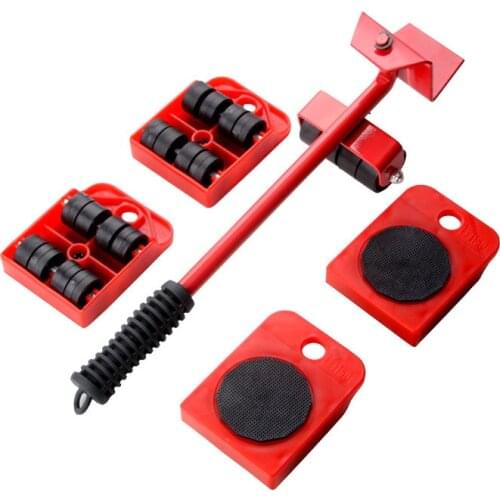 5PCS Moving Tool Move Heavy Objects Mover Tools Trill Carrying Belt Furniture Refrigerator Omnidirectional Wheels Rack Tools