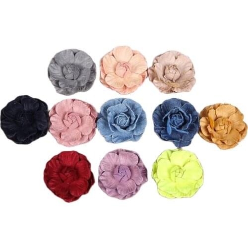 5 pcs Camellia multi-petal handmade DIY floret for craft wedding appliques garment accessories Wedding Party for DIY decoration