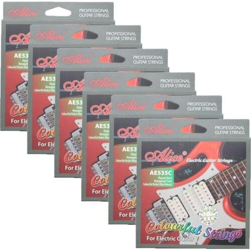 6Sets Alice Colorful Electric Guitar Strings Nickle Alloy Wound AE535C 009 SL