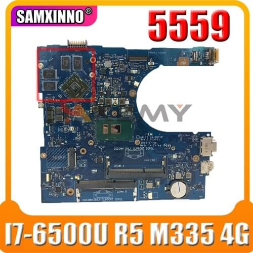 Akemy For DELL 5559 Laptop Motherboard With SR2EZ I7-6500U CPU R5 M335 4G GPU AAL15 LA-D071P 0YVT1C CN-0YVT1C