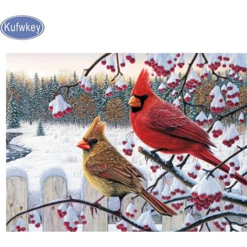 Cardinal diamond painting,full Square Diamond Embroidery Bird smow Cross-Stitch mosaic painting puzzle 5d,Wall Sticker,gift